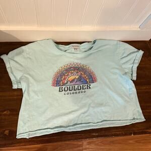 Techstyles Boulder Colorado Vintage Crop Top Size Extra Small